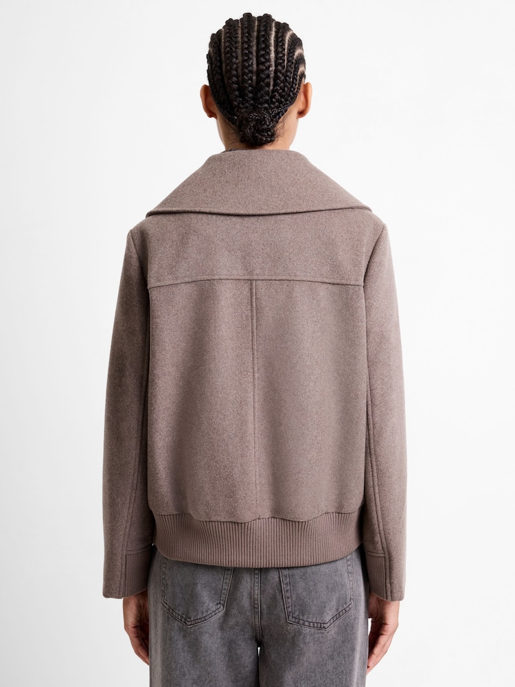 French Connection Natural Devita Wool Collared Jacket - Image 5 of 5 French Connection Natural Devita Wool Collared Jacket - Image 5 of 5