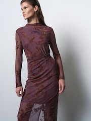 French Connection Kenny Mesh Long Sleeves Dress - Imagen 9 de 12