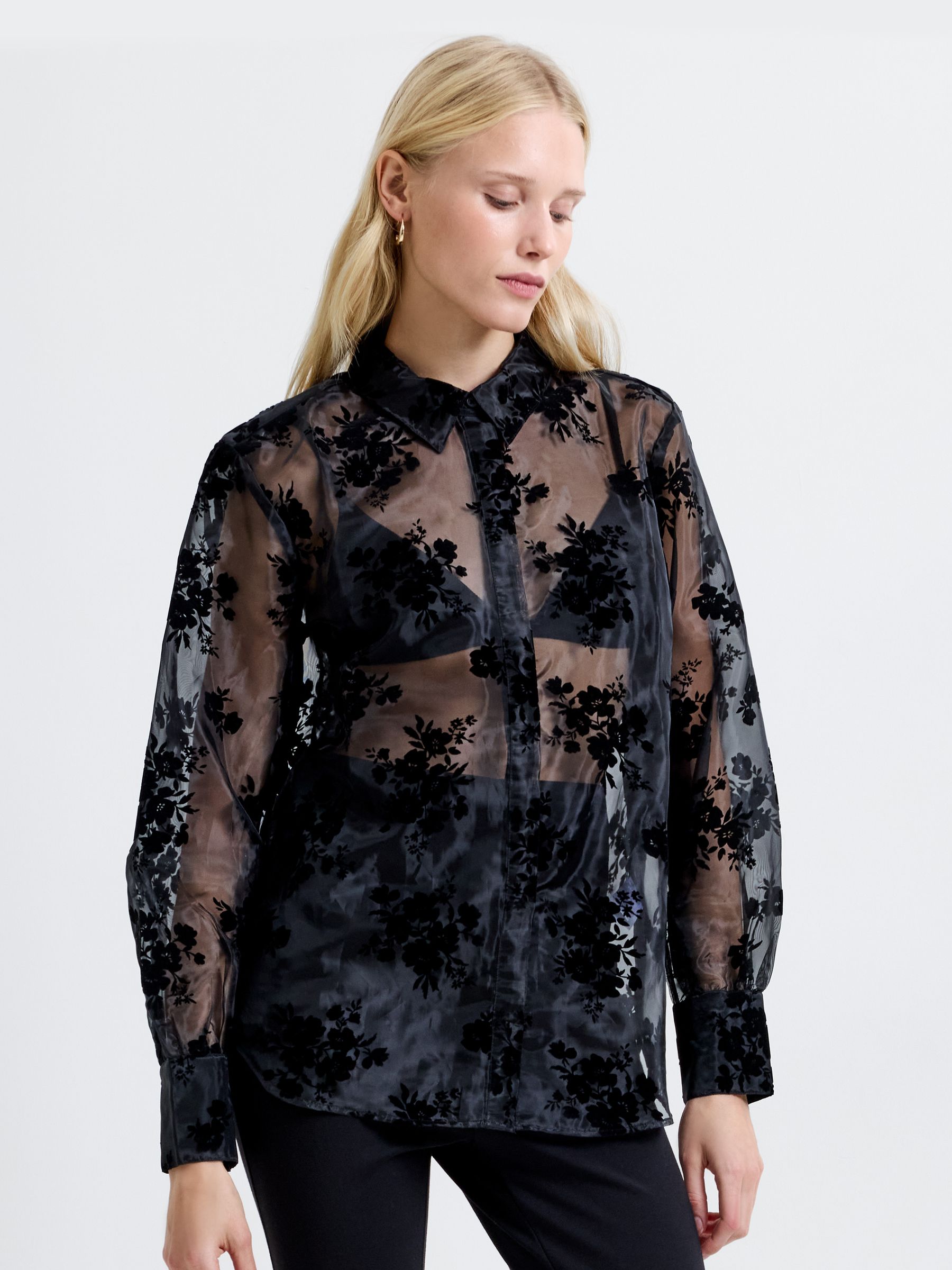Buy French Connection Black Mika Flocked Organza Shirt from Next USA