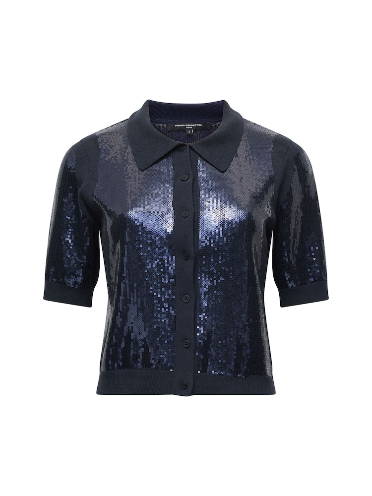 French Connection Hannah Sequin Short Sleeve Button Through Cardigan - صورة 7 من 7 French Connection Hannah Sequin Short Sleeve Button Through Cardigan - صورة 7 من 7