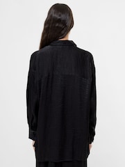 French Connection Black Terry Crinkle Top - Image 3 of 4