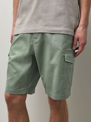 Sage Green Stretch Cargo Shorts - Image 1 of 11