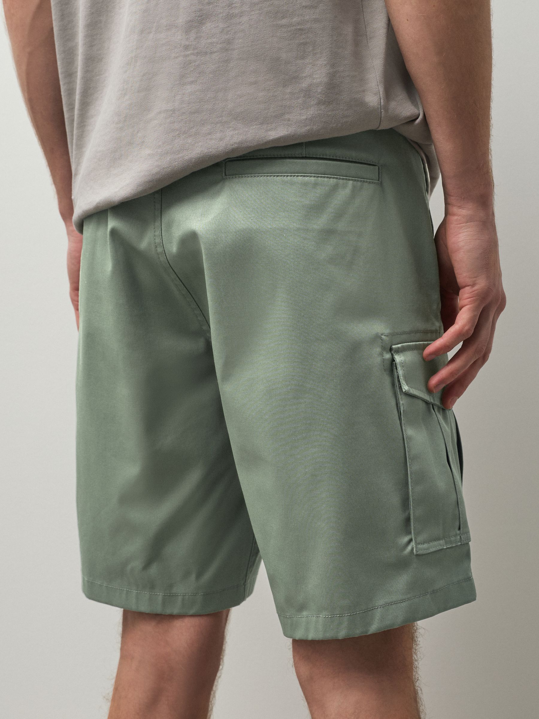 Buy Green Sage Stretch Cotton Rich Cargo Shorts from Next USA