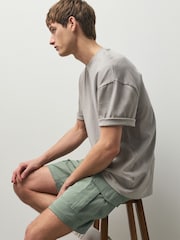 Sage Green Stretch Cargo Shorts - Image 4 of 11