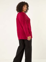 Roman Red Curve Hotfix Knit Jumper - Image 3 of 5