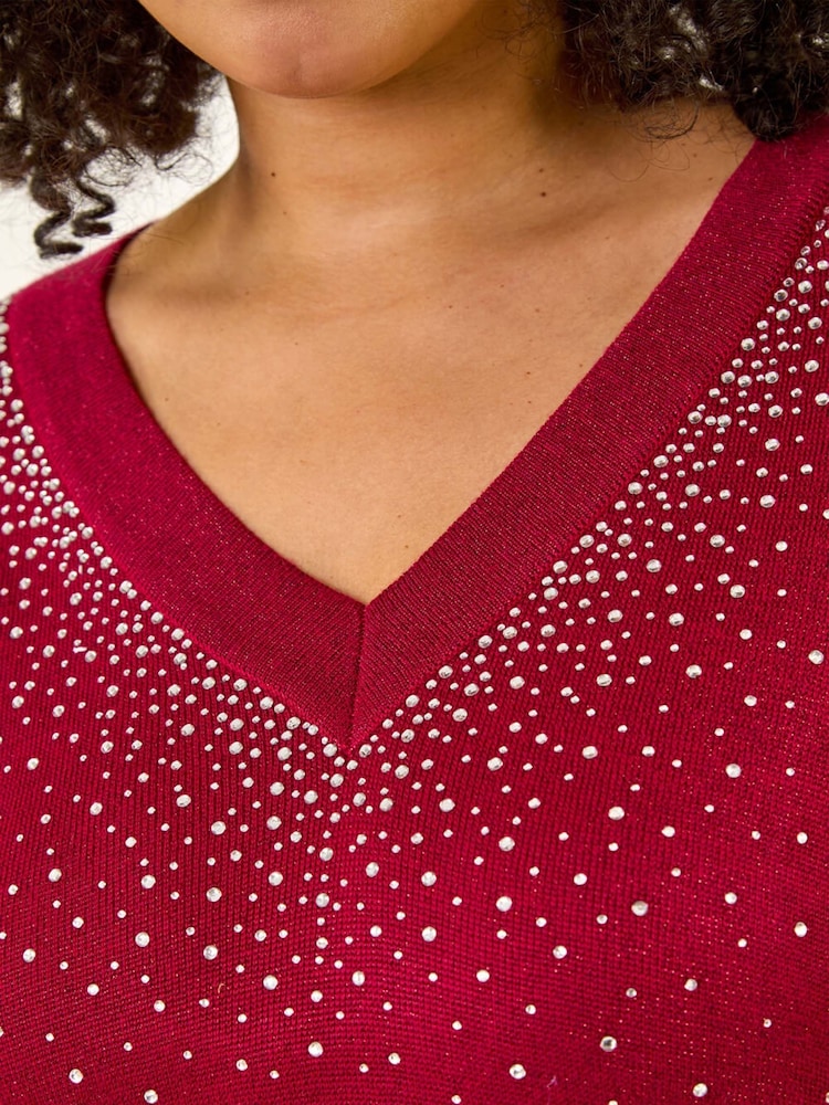 Roman Red Curve Hotfix Knit Jumper - Image 5 of 5 Roman Red Curve Hotfix Knit Jumper - Image 5 of 5