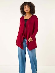 Roman Red Curve Waterfall Front Cardigan - Image 2 of 5