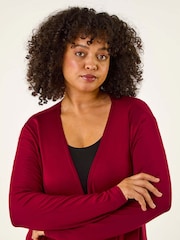Roman Red Curve Waterfall Front Cardigan - Image 4 of 5