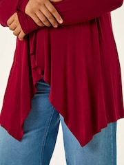 Roman Red Curve Waterfall Front Cardigan - Image 5 of 5