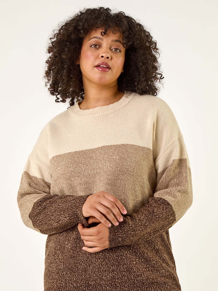 Roman Natural Curve Ombre Stripe Knit Jumper - Image 1 of 5