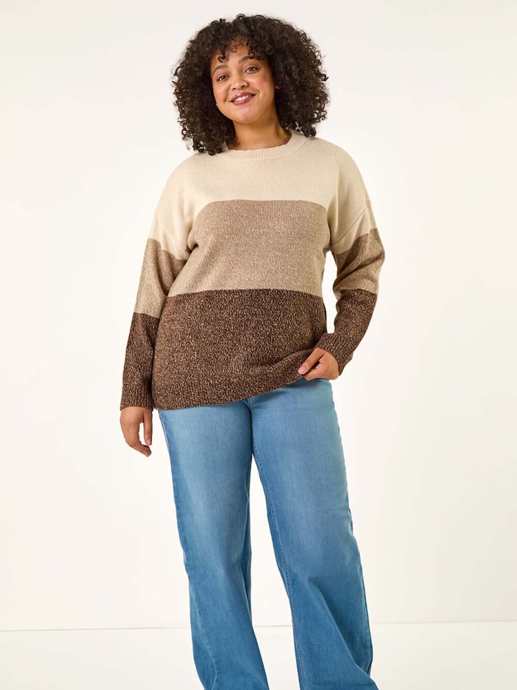 Roman Natural Curve Ombre Stripe Knit Jumper - Image 2 of 5