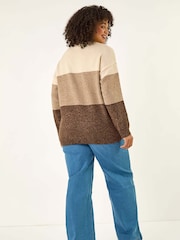 Roman Natural Curve Ombre Stripe Knit Jumper - Image 3 of 5