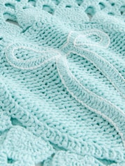 Light Blue Bow 100% Cotton Crochet Knitted Tank Top - Image 7 of 7