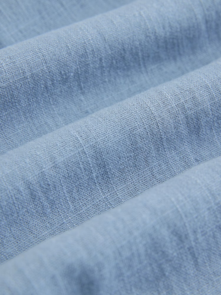 Light Blue Smart Front Linen Blend Wide Leg Trousers - Image 2 of 3