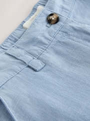 Світло-блакитний - Smart Front Linen Blend Wide Leg Trousers - Image 4 of 5