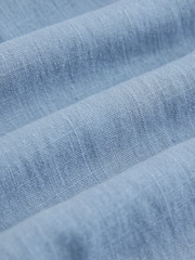 Світло-блакитний - Smart Front Linen Blend Wide Leg Trousers - Image 5 of 5