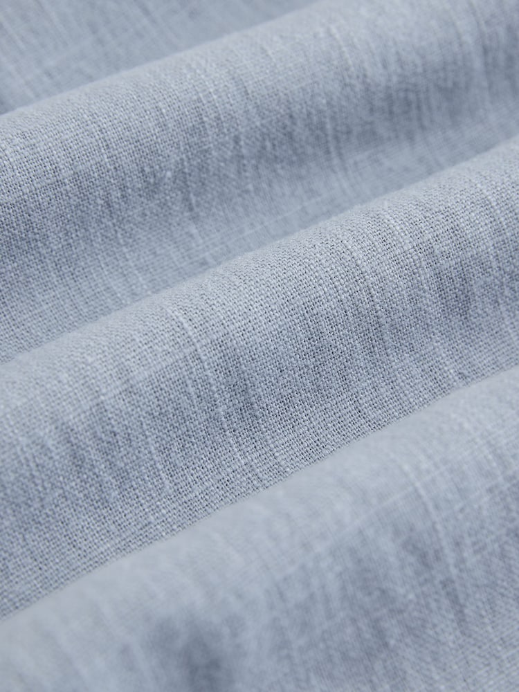 Light Blue Smart Front Linen Blend Wide Leg Trousers - Image 7 of 7