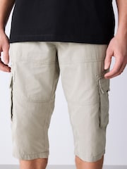 Stone Long Length Belted Cargo Shorts - Image 5 of 12