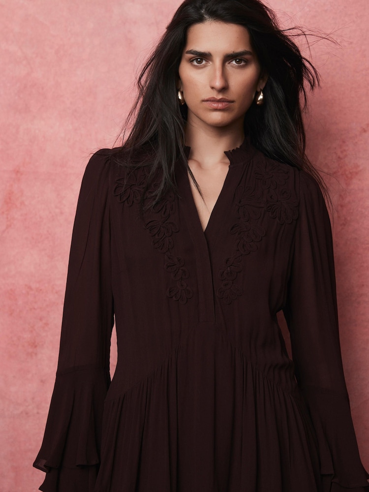 Buy Mint Velvet Red Burgundy Ruffle Mini Dress from Next USA