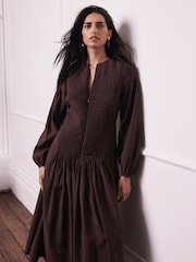Mint Velvet Purple Pleat Detail Maxi Dress - Image 2 of 7