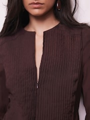 Mint Velvet Purple Pleat Detail Maxi Dress - Image 4 of 7