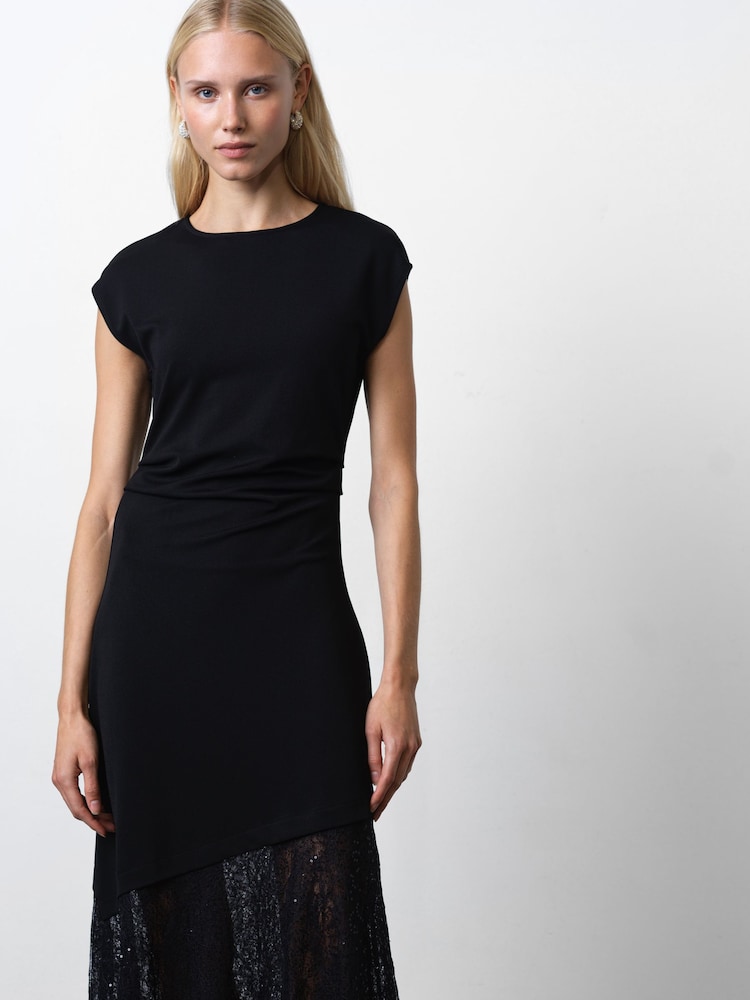 Buy French Connection Black Valetta Lace Mix Dress from Next Norway