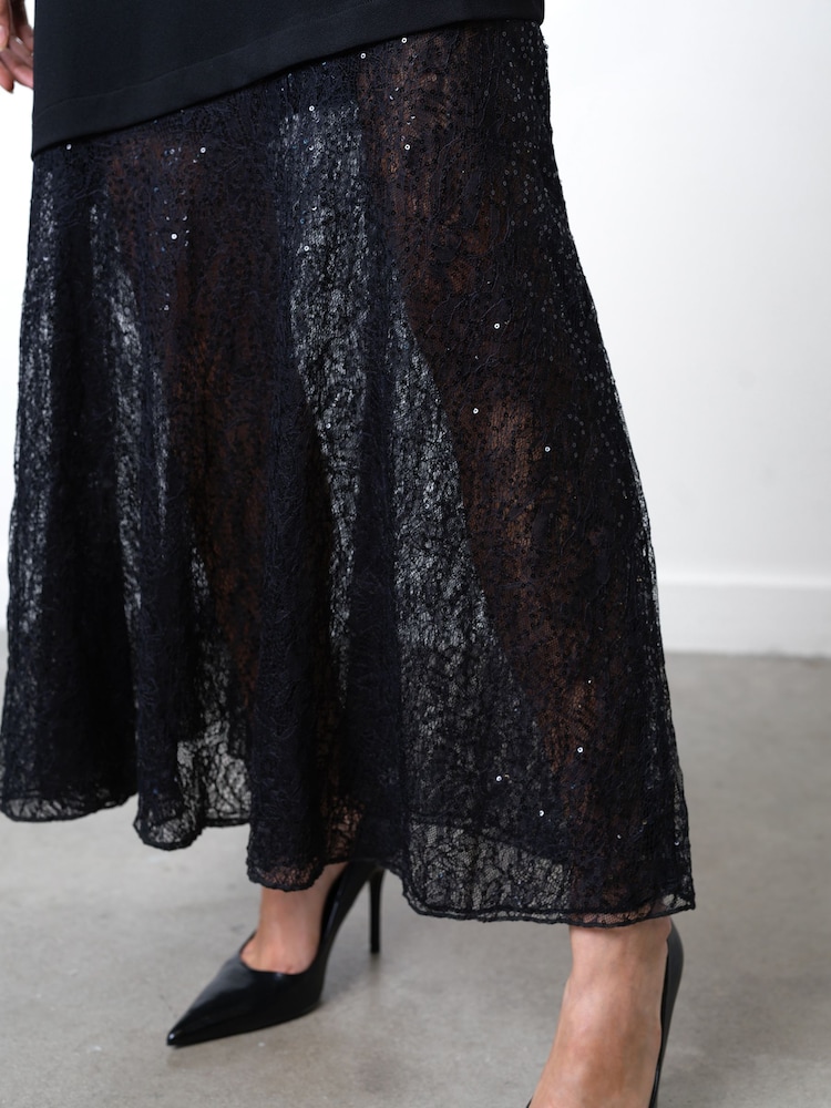 Buy French Connection Black Valetta Lace Mix Dress from Next Norway