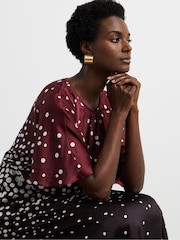 Joanna Hope Red Ombre Polka Dot Split Sleeve Maxi Dress - Image 3 of 4