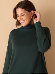 Live Unlimited Green Curve Roll Neck Jumper - Image 2 of 5