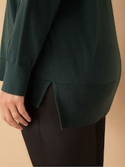 Live Unlimited Green Curve Roll Neck Jumper - Image 3 of 5