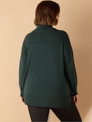 Live Unlimited Green Curve Roll Neck Jumper - Image 5 of 5