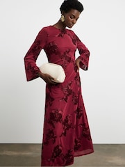 Joanna Hope Red Textured Floral Dress - Image 4 of 4