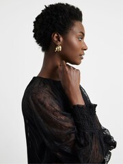 Printed Blouse With Lace Sleeves - Image 3 of 4