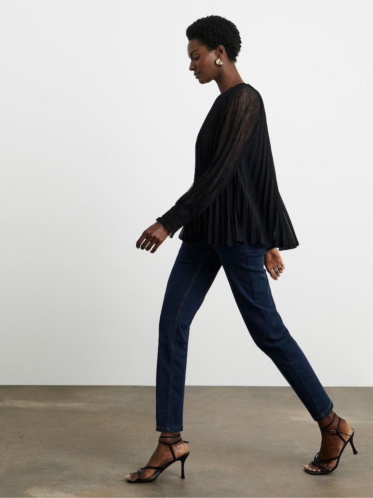 Printed Blouse With Lace Sleeves - Image 4 of 4 Printed Blouse With Lace Sleeves - Image 4 of 4