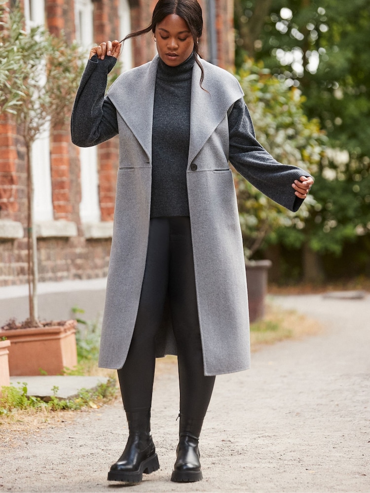 Live Unlimited Grey Double Faced Wool Longline Waistcoat - Image 4 of 4 Live Unlimited Grey Double Faced Wool Longline Waistcoat - Image 4 of 4