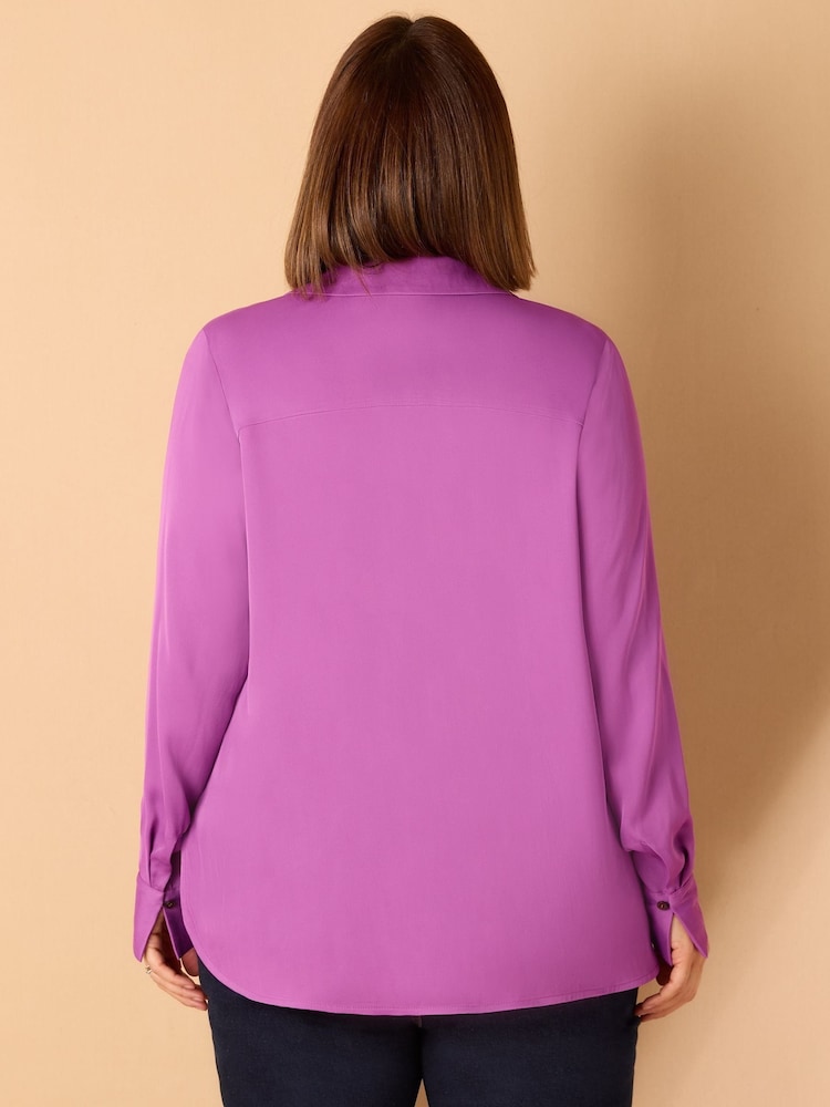 Live Unlimited Purple Curve V-Neck Collared Shirt - Image 3 of 3