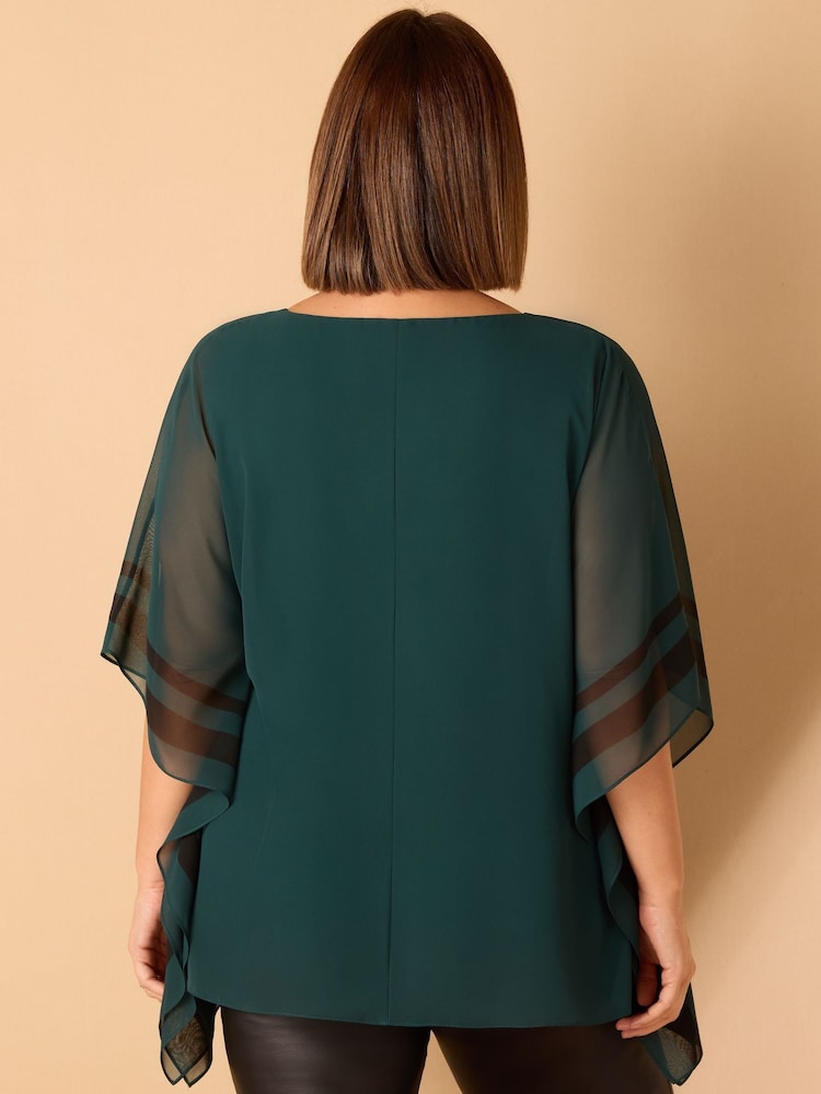 Live Unlimited Green Contrast Side Stripe Overlay Top - Image 3 of 3