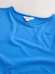 Bleu - T-shirt doux au toucher à Manches courtes et Col rond - Image 6 de 7