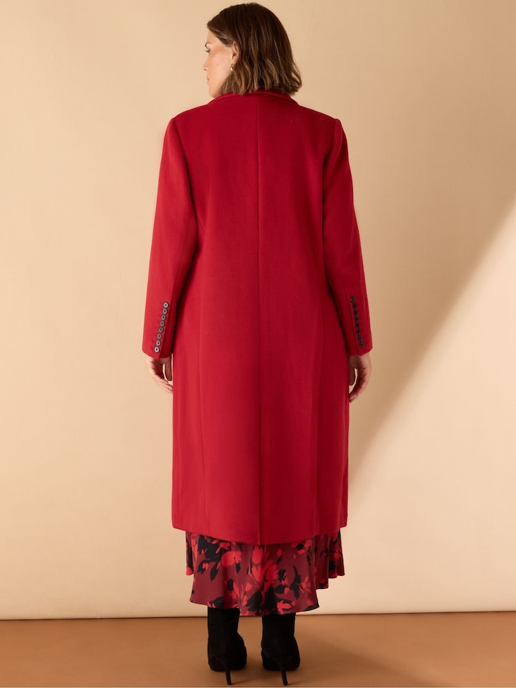 Live Unlimited Red Wool Blend Tailored Coat - Image 2 of 3 Live Unlimited Red Wool Blend Tailored Coat - Image 2 of 3