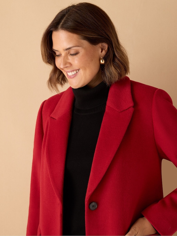 Live Unlimited Red Wool Blend Tailored Coat - Image 3 of 3 Live Unlimited Red Wool Blend Tailored Coat - Image 3 of 3