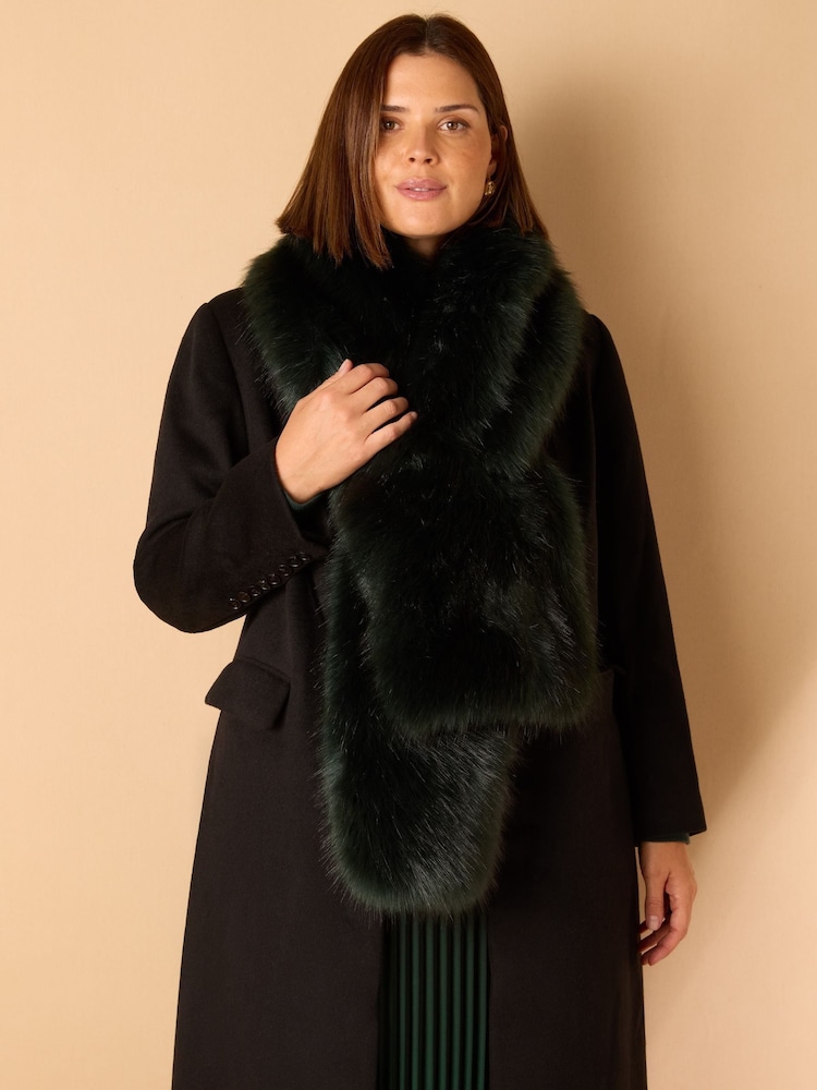 Live Unlimited Green Faux Fur Scarf - Image 1 of 3