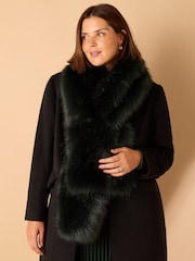 Live Unlimited Green Faux Fur Scarf - Image 2 of 3