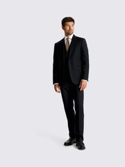 MOSS Tailored Fit Navy Blue Brown Stripe Performance Jacket - Image 3 of 6