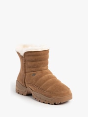 Just Sheepskin Ladies Hannah Sheepskin Padded Brown Boots - Image 2 of 5