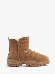 Just Sheepskin Ladies Hannah Sheepskin Padded Brown Boots - Image 4 of 5