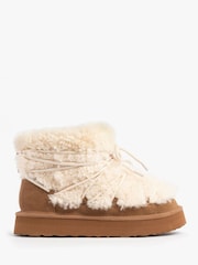 Just Sheepskin Ladies Brooke Sheepskin Alpine Snow Brown Boots - Image 2 of 5