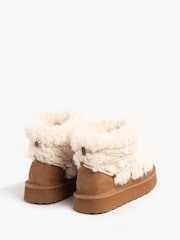 Just Sheepskin Ladies Brooke Sheepskin Alpine Snow Brown Boots - Image 4 of 5