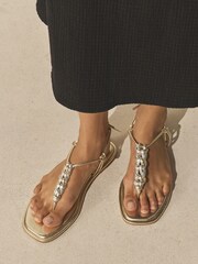 Blush Pink Strap Buckle Detail Sandals - Image 2 of 9