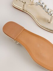 Blush Pink Strap Buckle Detail Sandals - Image 8 of 9