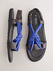 Cobalt Blue Rope Sling Back Sandals - Image 1 of 11